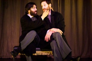 Adam Paolozza and Viktor Lukawski in The Double (photo by Lacey Creighton)